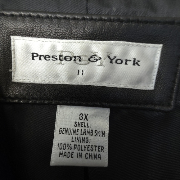 Preston & York Genuine Lamb Skin Leather Coat/ Jacket Buttery Soft Size 3X Black - Picture 11 of 16